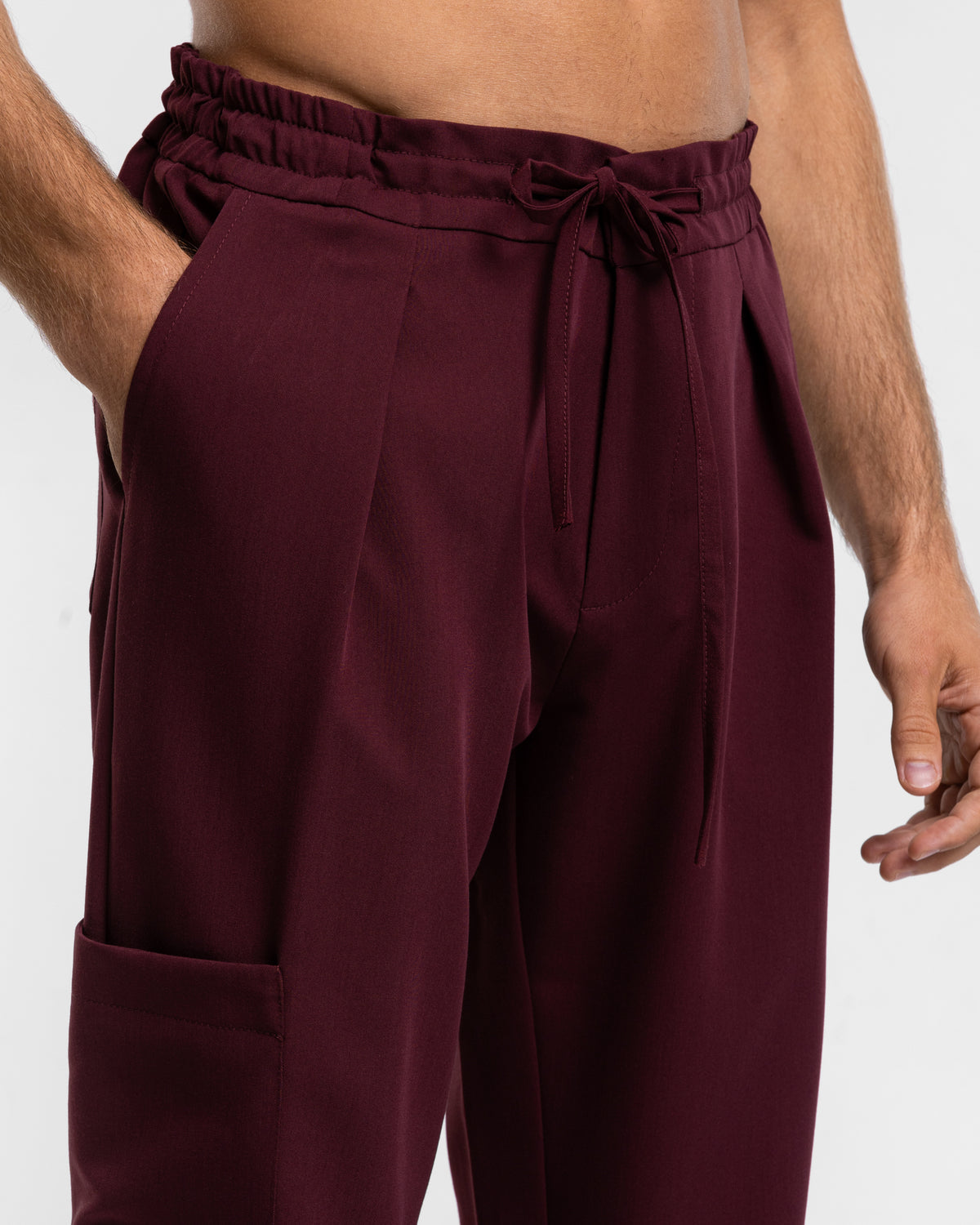 Męskie spodnie medyczne | Classic Fit - Burgundy