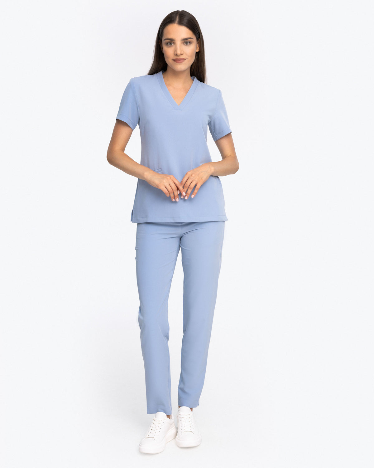 Spodnie Medyczne z Wąską Nogawką - Baby Blue