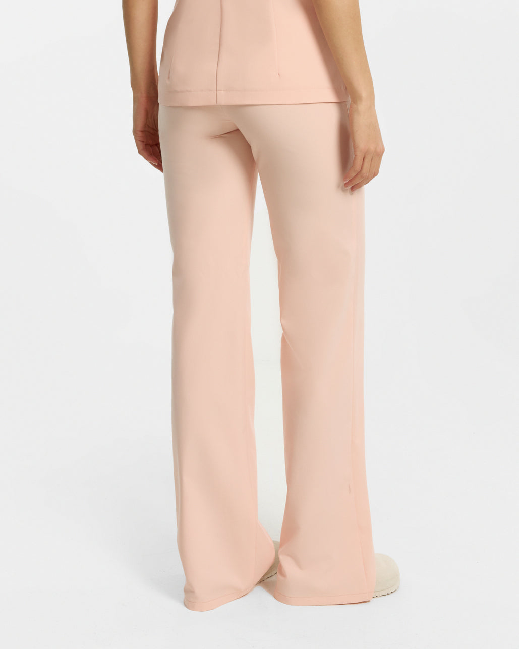 Spodnie Medyczne z Szeroką Nogawką - Apricot Pink