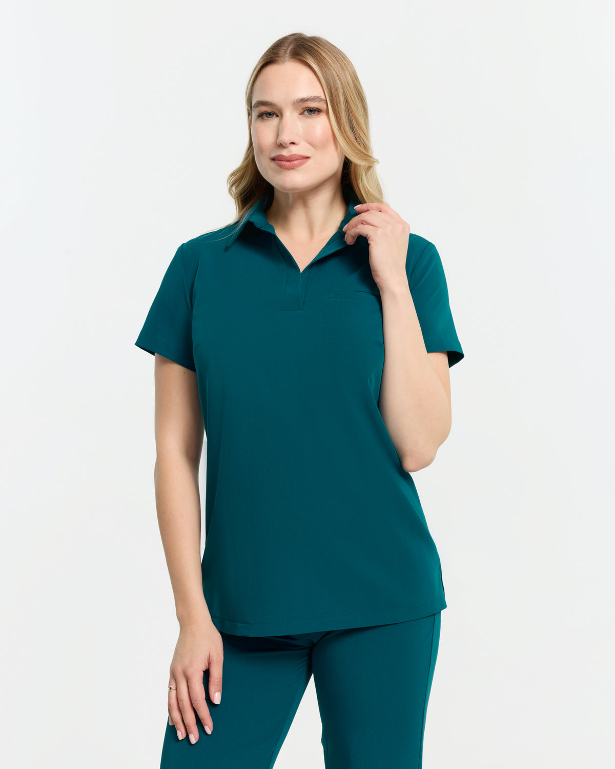 Bluzka Medyczna Damska Serena Polo - Caribbean Blue