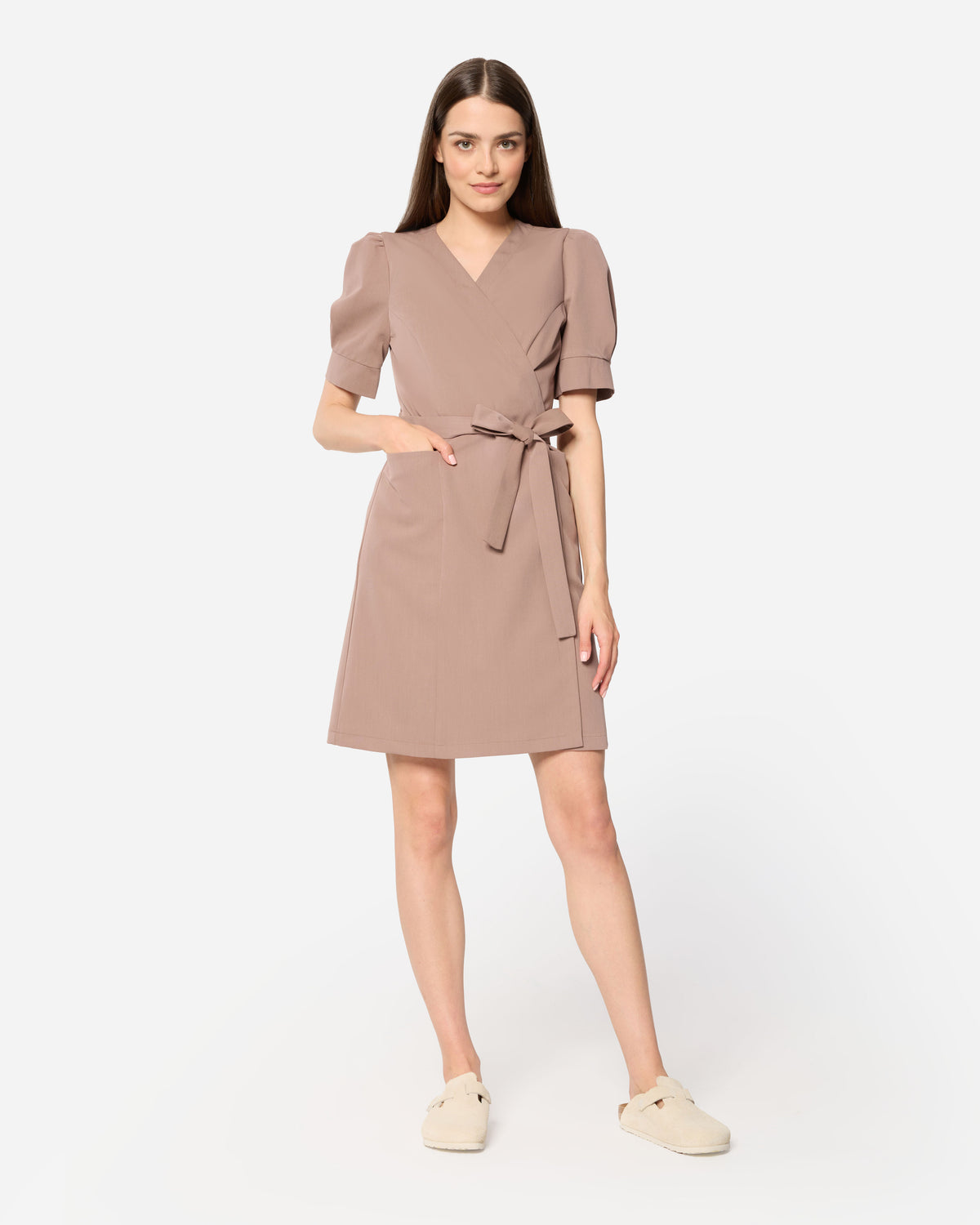 Sukienka Medyczna Diana - Velvet Cappucciono