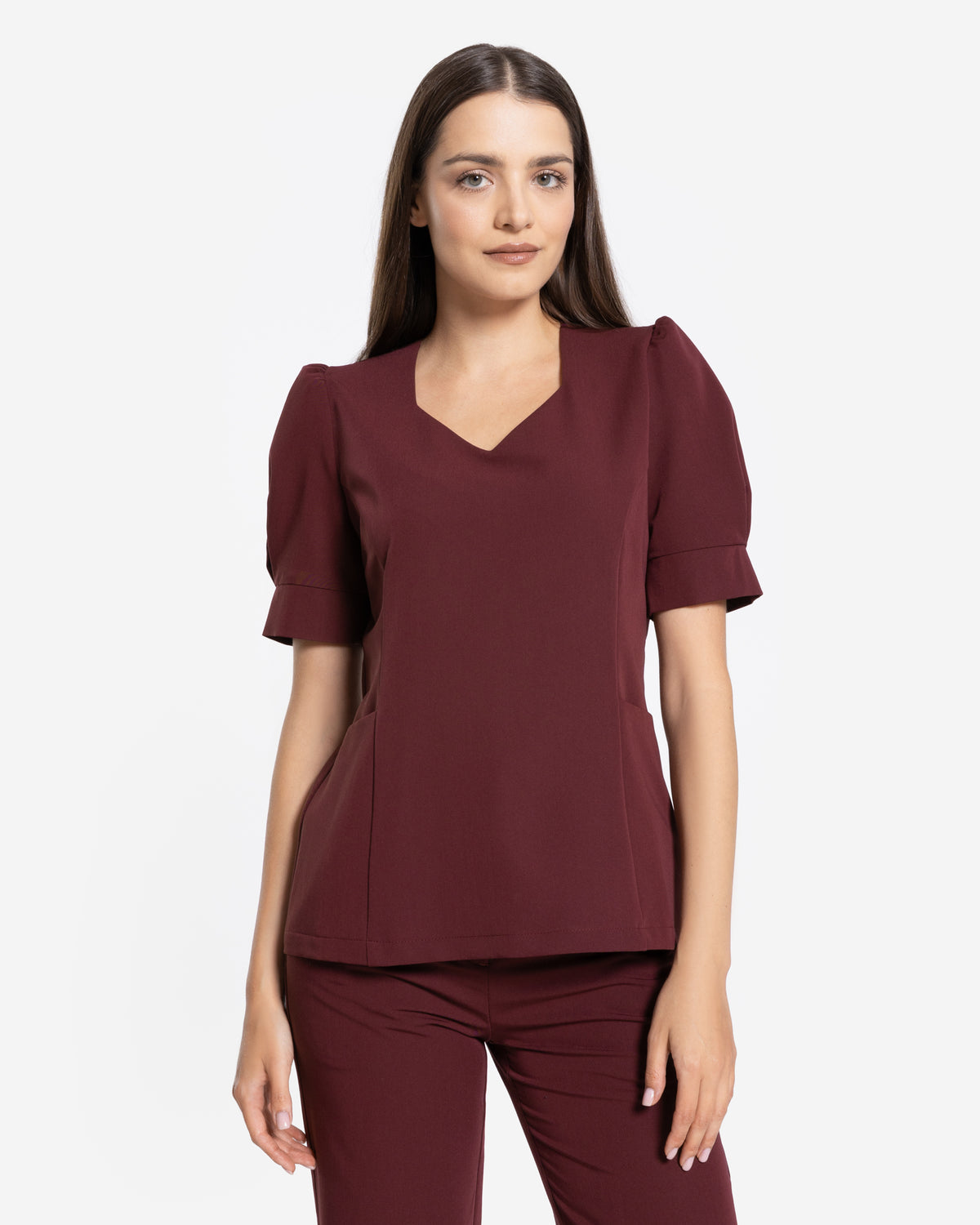 Bluzka Medyczna Charlotte - Burgundy