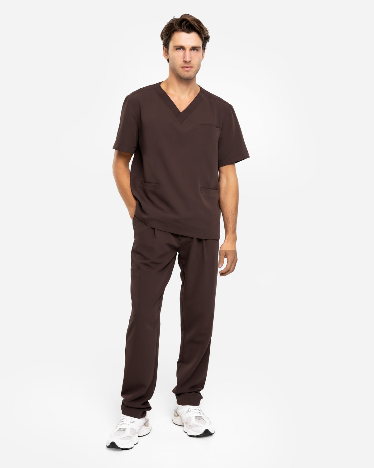 Męskie spodnie medyczne | Classic Fit  - Choco