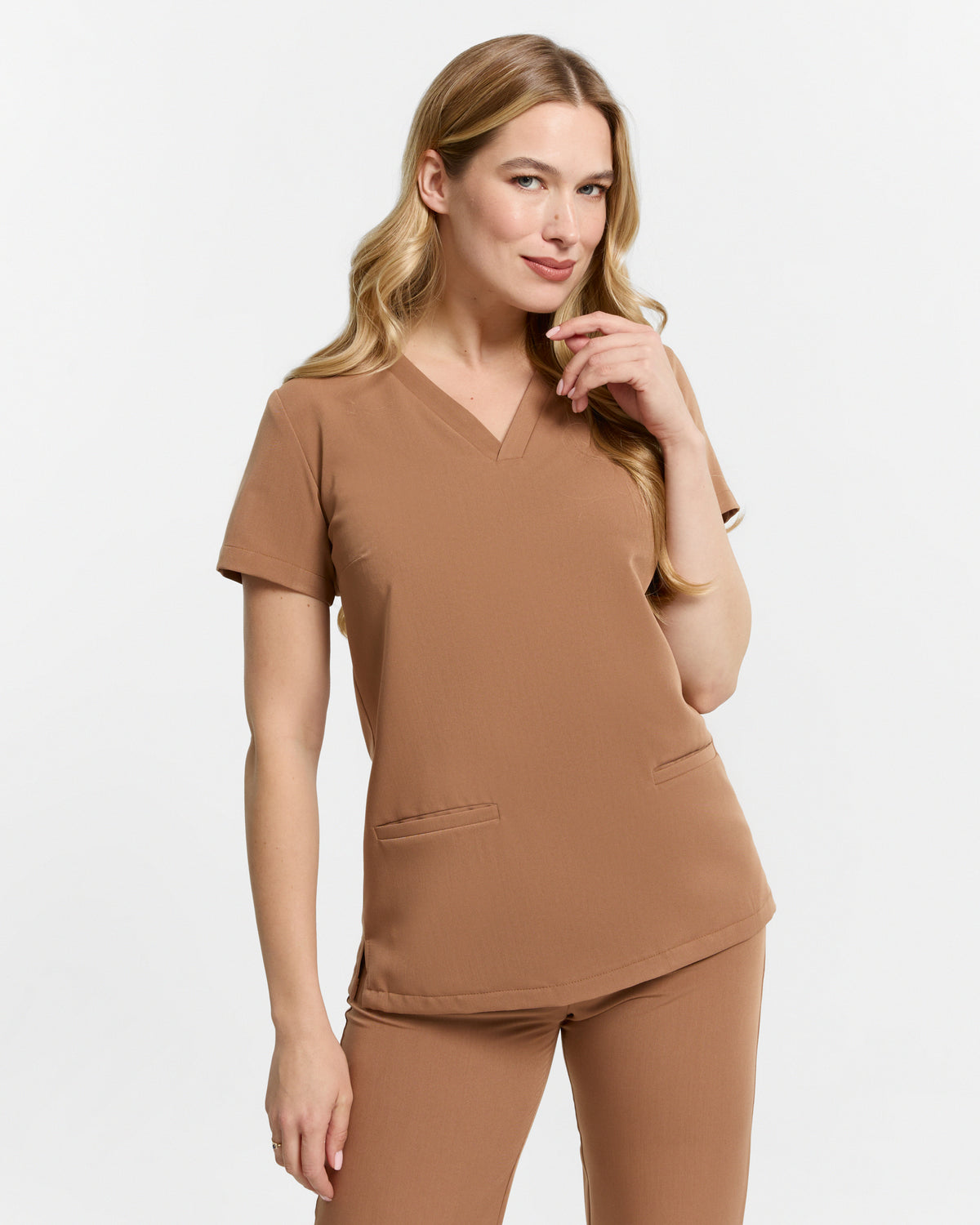 Bluzka Medyczna Basic - Carmel Creme