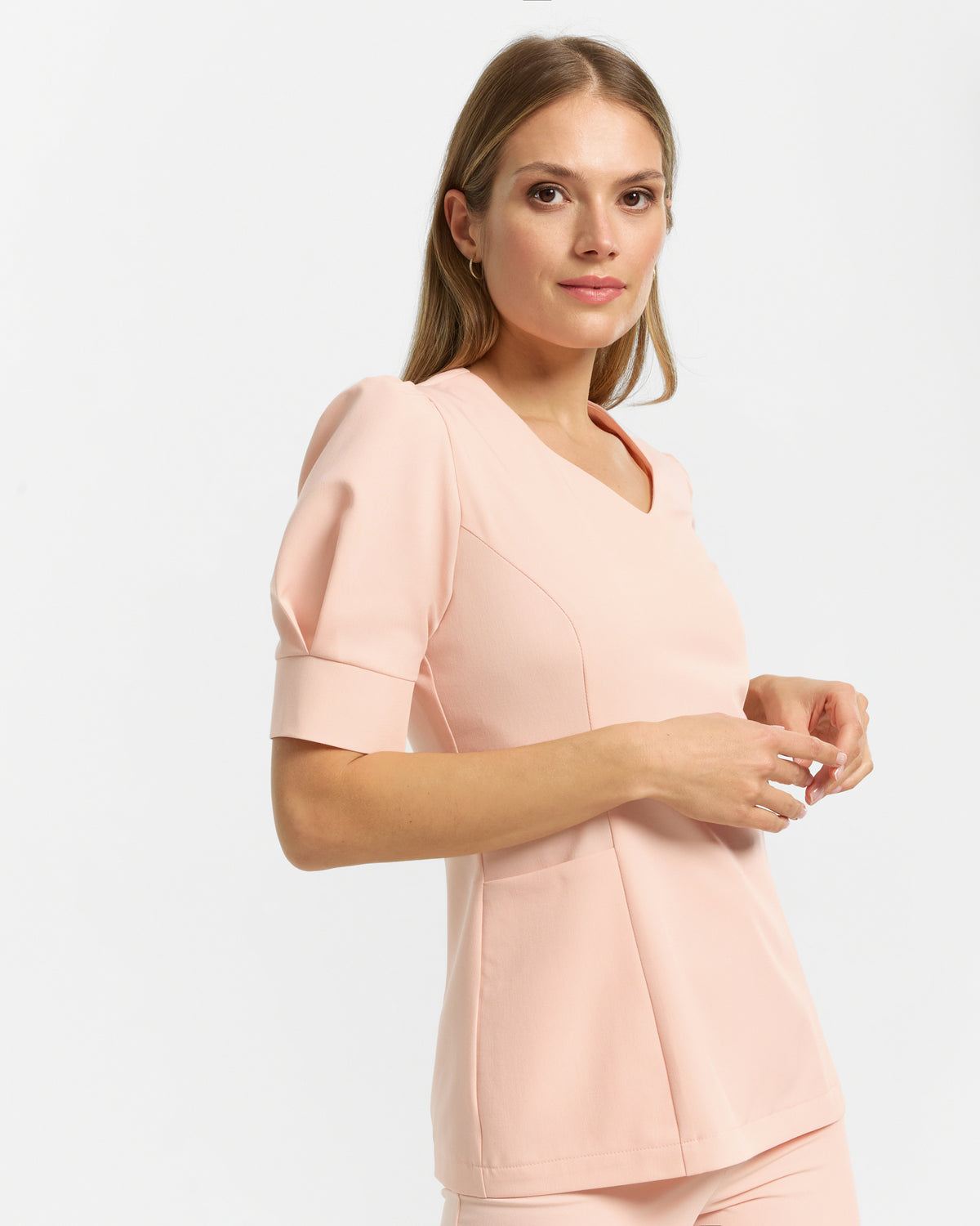 Bluzka Medyczna Charlotte - Apricot Pink