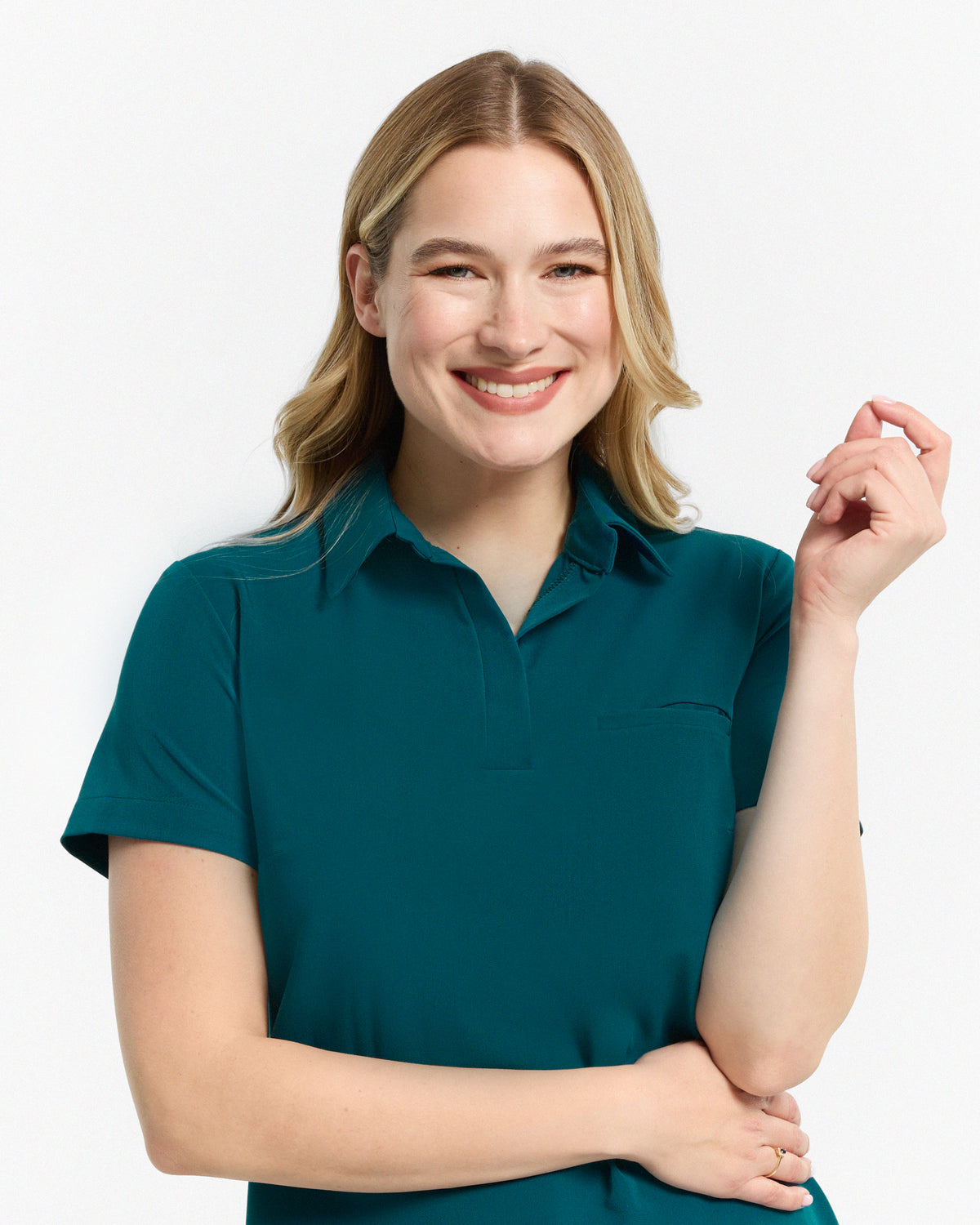 Bluzka Medyczna Damska Serena Polo - Caribbean Blue