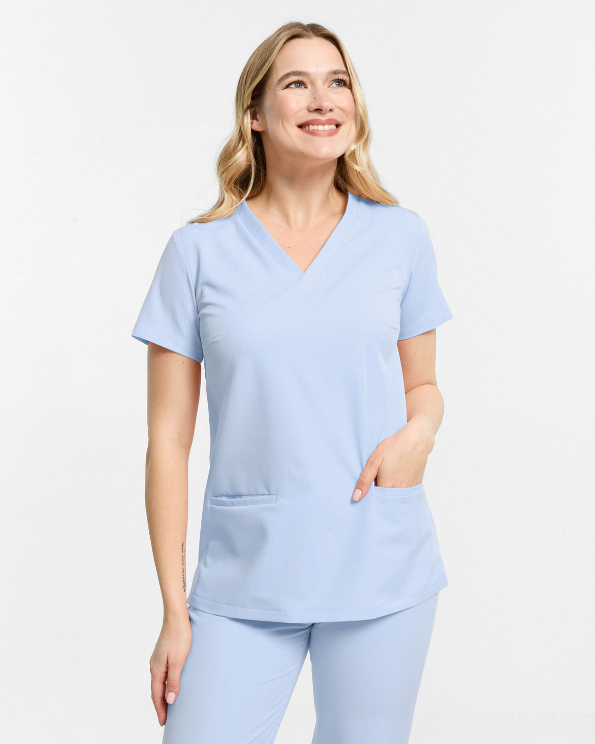 Bluzka Medyczna Basic -  Baby Blue