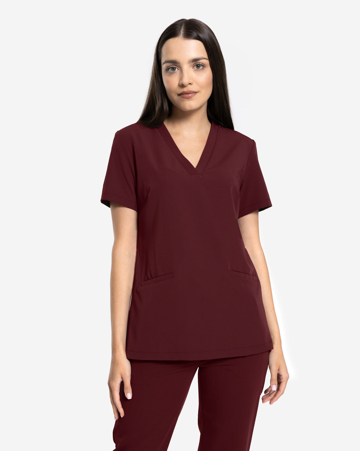 Bluzka Medyczna Basic -  Burgundy