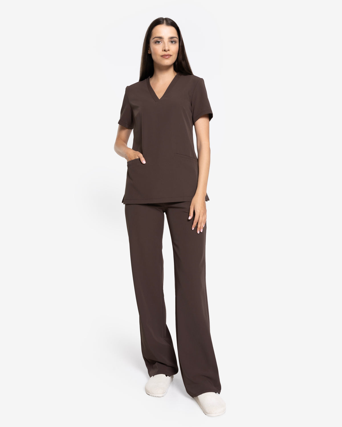 Bluzka Medyczna Basic -  Choco