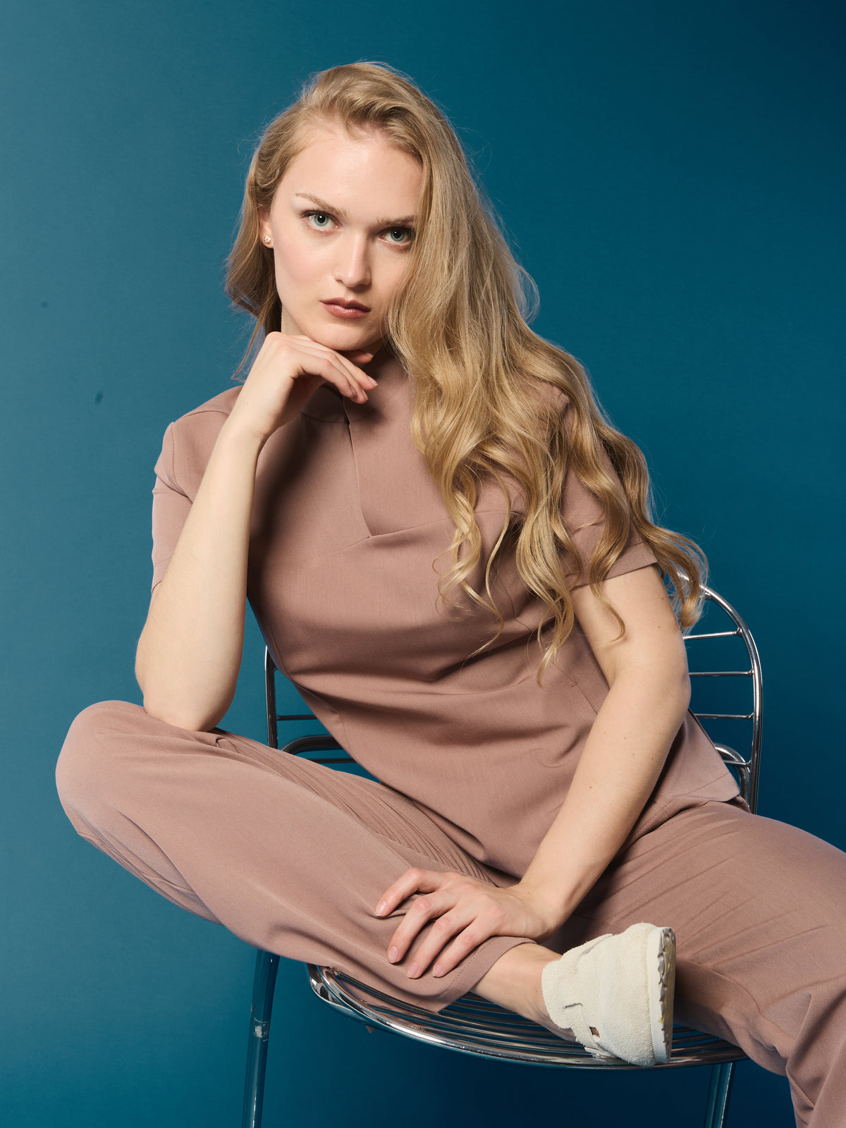 Bluzka Medyczna Damska Carrie - Velvet Cappuccino