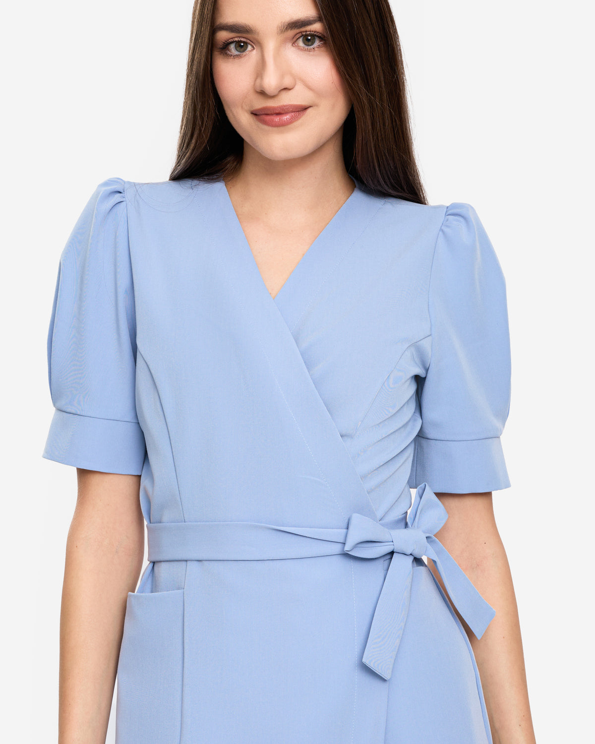 Tunika Medyczna Kopertowa - Baby Blue
