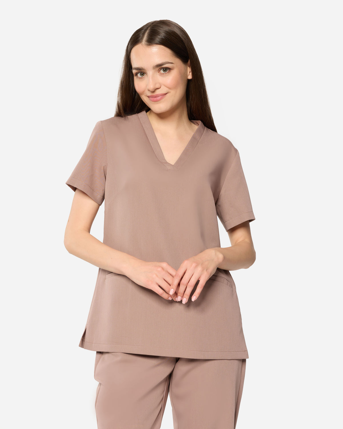Bluzka Medyczna Basic -  Velvet Cappuccino