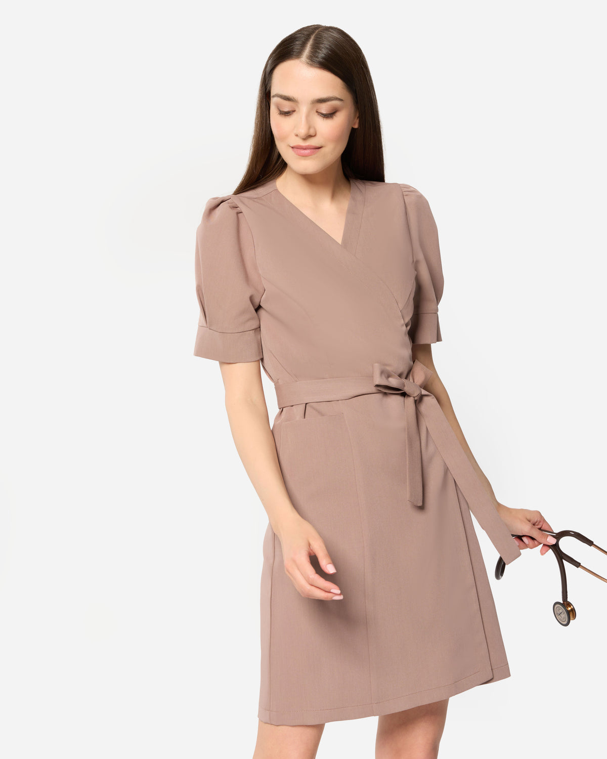 Sukienka Medyczna Diana - Velvet Cappucciono