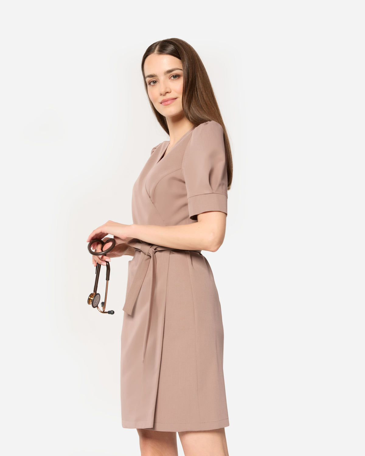 Sukienka Medyczna Diana - Velvet Cappucciono